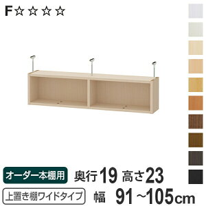 上置き棚 高さ23cm ワイドタイプ用 幅91-105cm 奥行き19cm 対応 ( 天井高さ208-217cm オーダー本棚 収納棚 Type23 ブックシェルフ リビング収納 漫画収納 子供部屋 オーダーメイド 国産 フリーラック