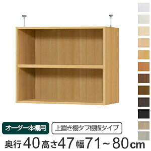 専用 上置き棚 タフ棚板 type47 オーダー本棚 奥行40cm 幅71-80cm用 ( 送料無料 オーダーメイド 天井つっぱり 本棚 多目的ラック セミオーダー 突っ張り棚 ) 【3980円以上送料無料】