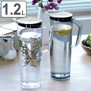 ピッチャー 冷水筒 1.2L アルファジャグ 耐熱 プラスチック ( 水差し 麦茶ポット 水さし 冷水ポット プラスチック製 スリム ワンタッチ 片手 熱湯 広口 シンプル おしゃれ 麦茶 フレーバーウ