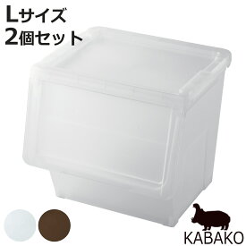 収納ボックス 前開き KABAKO 幅45×奥行42×高さ41cm カバコ L 同色2個セット （ 収納ケース 収納 プラスチック フラップ ストッカー 衣装ケース おもちゃ箱 衣類 洋服 積み重ね フタ付き クローゼット収納 洗面所 キッチン ）【3980円以上送料無料】