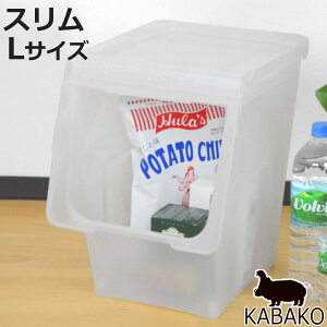 収納ボックス 前開き KABAKO カバコ スリム L ( 幅30×奥行42×高さ41cm 収納ケース 半透明 日本製 収納 フラップ 衣装ケース おもちゃ箱 クローゼット収納 衣類 洋服 積み重ね フタ付き 洗面所 キ