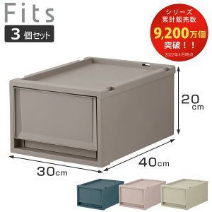 収納ケース フィッツケース マルチ OTONA KAWAII Fits 幅30×奥行40×高さ20cm 3個セット ( 収納 ケース 衣類収納 衣装ケース クローゼット収納 積み重ね 収納ボックス 引き出し 衣類ケース 洗面所