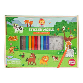 おもちゃ 色塗りステッカーセット たくさんの動物 （ ぬりえ 色ぬり シール セット 動物 アニマル 玩具 3歳 子ども キッズ 幼児 男の子 女の子 かわいい 塗り絵 色塗り お絵描き シール遊び 知育 ケース付き 持ち運び プレゼント ） 【3980円以上送料無料】