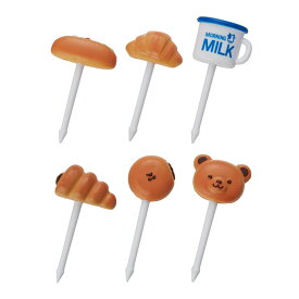 ピック 6本入 おなじみのパンピック （ ランチピック 6本 お弁当ピック お弁当 飾り パン かわいい ピックス おかずピック ピンチョス 楊枝 ようじ お弁当グッズ 弁当 ）【3980円以上送料無料】