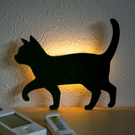 LEDライト Thats Light！ CAT WALL LIGHT おさんぽ （ 足元灯 LED 猫 フット ライト ウォールライト ねこ おしゃれ センサーライト 屋内 電池式 ウォールステッカー 光る ネコ センサー 壁 キャット ） 【3980円以上送料無料】