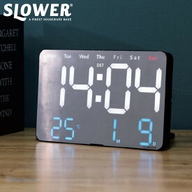 置き時計 LED デジタル時計 リモコン付き 置き掛け兼用 SLOWER ビエント アルミニウム （ 温度計 カレンダー USB LED時計 置き 掛け アラーム スヌーズ カウントダウン ストップウォッチ 輝度調整 曜日表示 おしゃれ ）【3980円以上送料無料】