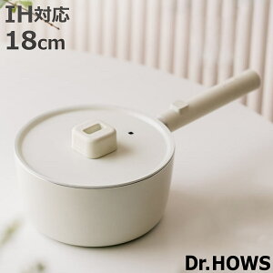 片手鍋 18cm IH対応 LUMI フタ付き ドクターハウス ( Dr.HOWS ガス火対応 なべ お鍋 1人用鍋 蓋付き 小鍋 セラミック加工 韓国 18センチ セラミックコーティング アルミ製 軽量 かわいい おしゃれ