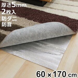 保温シート アルミマット 防ダニ ほかほかDX 1.5畳 折り畳みタイプ ジョイント式 ( 2枚入 60×170 厚さ5mm 防音1級 断熱シート 保温マット ホットカーペット 断熱マット カーペット ラグ 絨毯 下