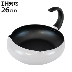 フライパン 26cm ねこ型 しっぽ型持ち手 IH対応 にゃんこれ ( ガス火対応 深型 ふっ素加工 PFOAフリー 軽い 26センチ フッ素加工 フッ素コーティング アルミ製 軽量 注ぎ口付き かわいい ねこ