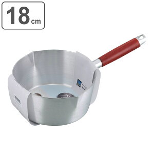 雪平鍋 18cm ガス火専用 かちこれ ( ガス火対応 片手なべ アルミ鍋 行平鍋 ゆきひら鍋 ゆきひらなべ 両口 注ぎ口 18 センチ 小鍋 鍋 なべ 軽量 片手鍋 和鍋 アルミ製片手鍋 調理器具 キッチン