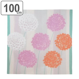 【先着】最大400円OFFクーポン有！ 風呂敷 大判 100cm MUSUBI LINEN ダリア クリーム 麻 リネン 花柄 （ 送料無料 ふろしき 風呂敷き 大判風呂敷 清涼感 吸湿性 速乾性 テーブルクロス カバー 持ち運び 包み バッグ リュック おしゃれ ）【3980円以上送料無料】