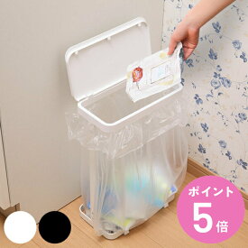 山崎実業 ルーチェ ゴミ袋ホルダー スリム （ 4903208054010 ごみ箱 20リットル 幅24 分別 シンク下 ホワイト ブラック 小さい ポリ袋 ゴミ袋 スタンド コンパクト ）【3980円以上送料無料】