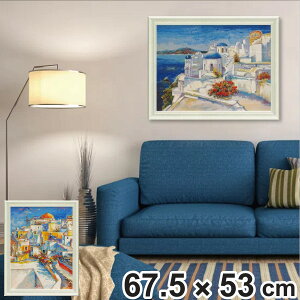 アートパネル ルイージ フローリオ 67.5×53cm ( 絵画 絵 アート インテリア 額入り 壁掛け おしゃれ ゲル加工 風景画 ポスター アートフレーム アートポスター 額付き フレーム付き サントリ