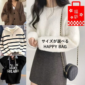 ＼4サイズから選べる／大人気 2026 ニット福袋 デザインお任せ レディース ニット カーディガン ケーブルニット ロゴ シャギー クロップド丈 オーバーサイズ 体型カバー 厚手 秋冬 S M L LL XL レディース福袋 かわいい シンプル クリスマス