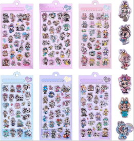 ★365日毎日発送★立体シール おはじきシール 6枚セット ぷっくりシール 3D立体シールぷっくり おはじき ぷくぷく ぷにぷに 3Dシール 立体シール シール シールセット おしりシール お尻シール お尻 手帳 ご褒美シール 女の子 子供 プレゼント 送料無料