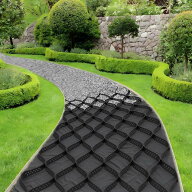 砂利 保護材 マット 3m x5m、 土壌安定剤ジオセルグリッド、 路床工事用高さ 5cm 地上ジオグリッド、 柔…