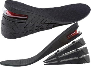 シークレットインソール 身長アップ 中敷き 22.5cm〜27cm 男女兼用 4段階 インソール 最大7.5cmアップ エアクッション搭載 衝撃吸収 ヒールアップ 在庫限り