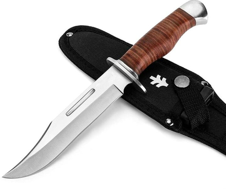 楽天市場】シースナイフ 牛革レザーハンドル 全長26cm 刃長約14cm  