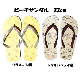 ビーチサンダル 22cm プラネット柄 トワルドジュイ柄 サンダル レディース 女の子 男の子 ビーチサンダル 水遊び 草履 海