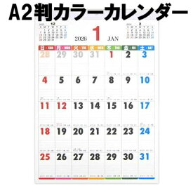 A2サイズの大判 カレンダー 2026 壁掛け A2サイズ カラーカレンダー 日付が見やすい！ 旧暦、六曜、祝日 2026年 シンプルデザイン 前後一ヵ月カレンダー付 壁掛けカレンダー
