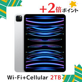 「+2倍ポイント・新品」アップル / APPLE iPad Pro 11インチ 第4世代 Wi-Fi+Cellular 2TB 2022年秋モデル MNYM3J/A SIMフリー シルバー 4549995350210