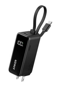 �u+2�{�|�C���g�E�V�i�v�A���J�[ Anker ���o�C���o�b�e���[ A1636112 | �u���b�N �� Power Bank (30W, Fusion, Built-In ���C�g�j���O�P�[�u��) 1��3�� �⏕�[�d�� �⏕�o�b�e���[ �R���p�N�g �p���t�� �e��5