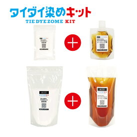 【固着剤 ＆ ソーピング剤セット】※染料は付属しません。 タイダイ染め専用 染色助剤 選べる2サイズ　100g or 1kg