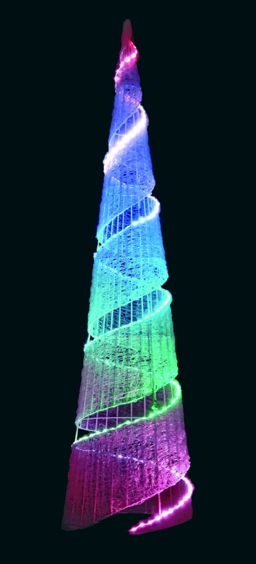 ★クリスマスイルミネーション★LEDクリスタルグロー　RGBスパイラルコーン　キラキラ輝く一味違うツリー！