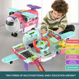 飛行機 おもちゃ おままごと ミニカー 2台 分解可能 航空機おもちゃ 音楽機能付き 子供向け 知育玩具 お誕生日プレゼント