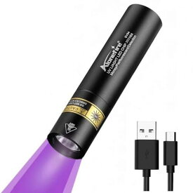 Alonefire SV94 3W 紫外線 ブラックライト 強力 小型 UV LED ライト 波長395nm USB充電式 アニサキスライト ウッド灯検査 ペット尿検出器 スコーピオン 鑑定 真贋 レジン用 硬化、猫真菌、釣り、