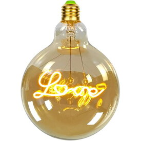 Tianfan Edison Bulb Vintage Giant LEDフィラメント電球G125 4W E26エジソンネジ装飾電球クリア (Love)