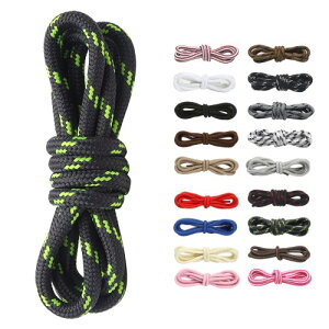 (Amerlery) �C�Ђ� �ەR �V���[���[�X 100cm 120cm 140cm 160cm 4mm�� �u�[�c�p �C�R Shoelaces 2����(4�{) �K���o�R�C�A�u�[�c�A��ƌC�A�J�W���A���V���[�Y (�_�[�N�O���[/�l�I���O���[��, 180cm)
