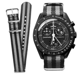 (Ocdin) 20mm rvoh Omega X Swatch IKƃXEHb` Xs[h}X^[ [XEHb`p NATO(R) Xgbv rviCxgȒP jƏp (D)