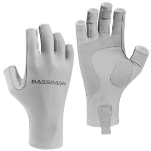 Bassdash(�o�X�_�b�V��) �ނ� �O���[�u ���f�B�[�X UPF 50+ UV�J�b�g �ނ��� ���Ă��h�~ ���� 3/4�t�B���K�[ �t�B�b�V���O�O���[�u (�O���[, S)