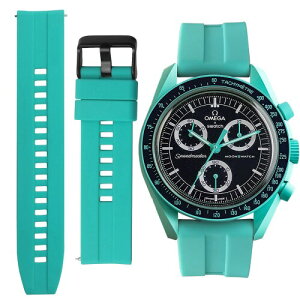 (Ocdin) 20mm rvoh Omega X Swatch IKƃXEHb` Xs[h}X^[ [XEHb`p VRxgȒP jƏp rvXgbv (20mm, Ɍ/Polar Light)