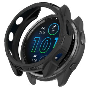 �mRuenTech�n�Ή�GARMIN Forerunner 965�P�[�X �ی�P�[�X Garmin Forerunner 965�p�J�o�[ 6�F�I �\�t�g�V���R���� �v���e�N�^�[�J�o�[ �ϏՌ� �y�� ���t���ȒP (�u���b�N)