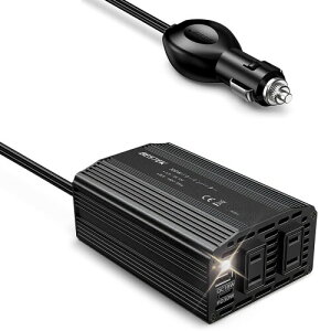 BESTEK Cg 300WCo[^[ USB-C PD 30W + USB-A QC 18W ԍڗpCo[^[ DC12VAC100Vɕϊ VK[\Pbg RZg A-MRI3010BU-BK-PD30W