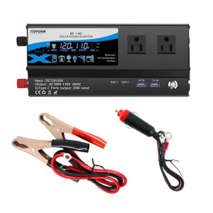 Co[^[ p[Co[^[ g io700W 12/24V DC`120V AC ԍڂƒpd \Pbg USB|[g Type-C O Lv d΍ RpNg ЊQ΍ nk hЗpi (2×Type-C+