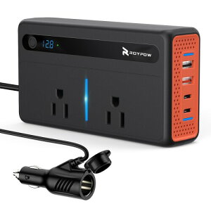 Roypow Co[^[ 300W DC12VAC100Vɕϊ - [d\ QC3.0}[dΉ USB-A*2 QC3.0*1 PD*1 ԍڗp[d y USB-A|[g*3 AC100Vd2 RpNg 12VSԎΉ Cg Ԓ u