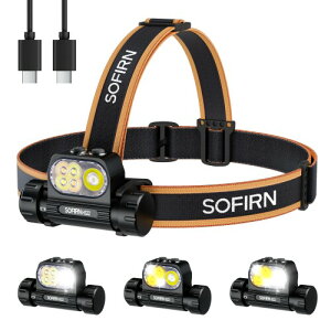 Sofirn HS22 �w�b�h���C�g �[�d�� 2500���[���������P�x �t���b�h&�X�|�b�g���C�g����LED 2700K-6500K�F���x���߉\ �f���A���X�C�b�`���� ���S�X�E�L�����v�E�����j���O�E�h�БΉ�