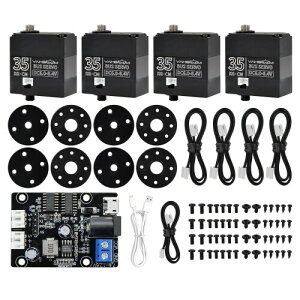 Yahboom 35KG�T�[�{�A�������ԃf�W�^���ǋ@ *4 +�쓮�����A�S�����n�E�W���O�A270° �g���N���C�_�[�A�����[�g���{�b�g�����ԗ��у��{�b�g�ɓK�p���� (35KG bus servo*4-board)