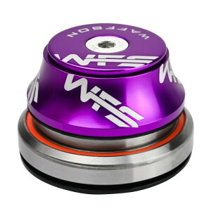 WFS HY877 1-1/8 to 1-1/2 Tapered Integrated Headset Set for Tapered Head Tubes - CNC Aluminum Alloy, Threadless, Sealed Bearings for Mountain Bike, City, Road Bikes, MTB & BMX, Purple
