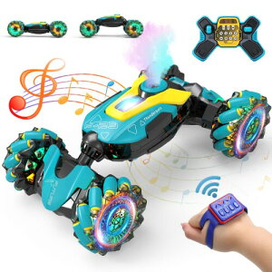 DEERC ���W�R���J�[ �q������ �X�^���g�J�[ �������� �W�F�X�`���[���W�R�� 2�̐�����@ 4WD ���쎞��80�� ���ʑ��s 360°��] LED���C�g 2.4GHz RC�J�[ �j�̎q ���w�� ���w�� �a���� �v���[��