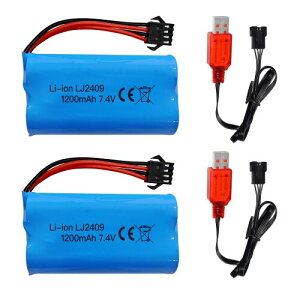 2PCS 7.4V 1200mAh SM-4PvOdrAUSB[dP[ut pEC08 RCߋԖ͌^It[hԂ̍ohtg[T[RDdr