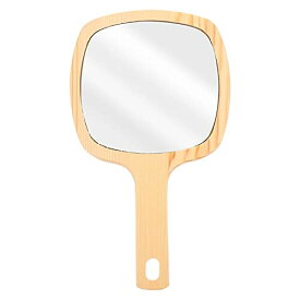 TOYMYTOY ハンドミラー 木製 アンティークミラー 手鏡 クラシカル 汚れにくい クリアな映り 軽量 コンパクト 持ち運び便利 卓上鏡 手鏡