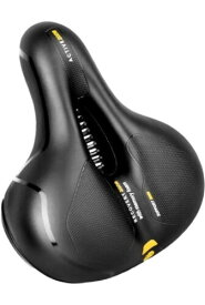 (cmy select) 自転車 サドル 衝撃吸収 超肉厚 お尻が痛くならない 通気性 防水 夜間 反射 ロードバイク クロスバイク マウンテンバイク (イエロー)