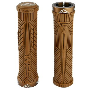 WFS Volatus Single Lock-on Grips for Mountain Bikes, Road, City Bike, 33mm OD for Soft Comfortable Ergonomic, Anti-Slip 22mm ID Locking Handlebar Grips for MTB, 1 Pair, Brown