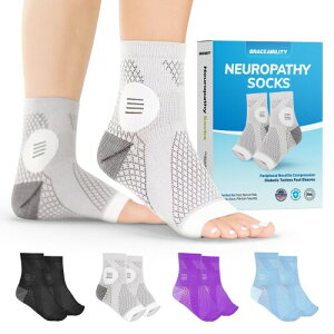 BraceAbility@Neuropathy Socks@ؖ@@\bNX@\tgT|[g@k@tbgXX[u@jp@(XL - 1 Pair)