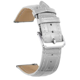 (BINLUN) レザー時計バンドクイックリリース 革腕時計ベルトメンズ レディース交換用 スマートウォッチベルトワニ革模様 (18MM，グレー)