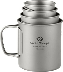 COOK'N'ESCAPE �`�^���}�O�Z�b�g 120ml+180ml+300ml+450ml �X�^�b�L���O �y�� ���ΑΉ� �܂肽���݃n���h���t�� ���h�� �`�^���}�O�J�b�v �o�R �L�����v �A�E�g�h�A �R�[�q�[�J�b�v �H�i�q��������